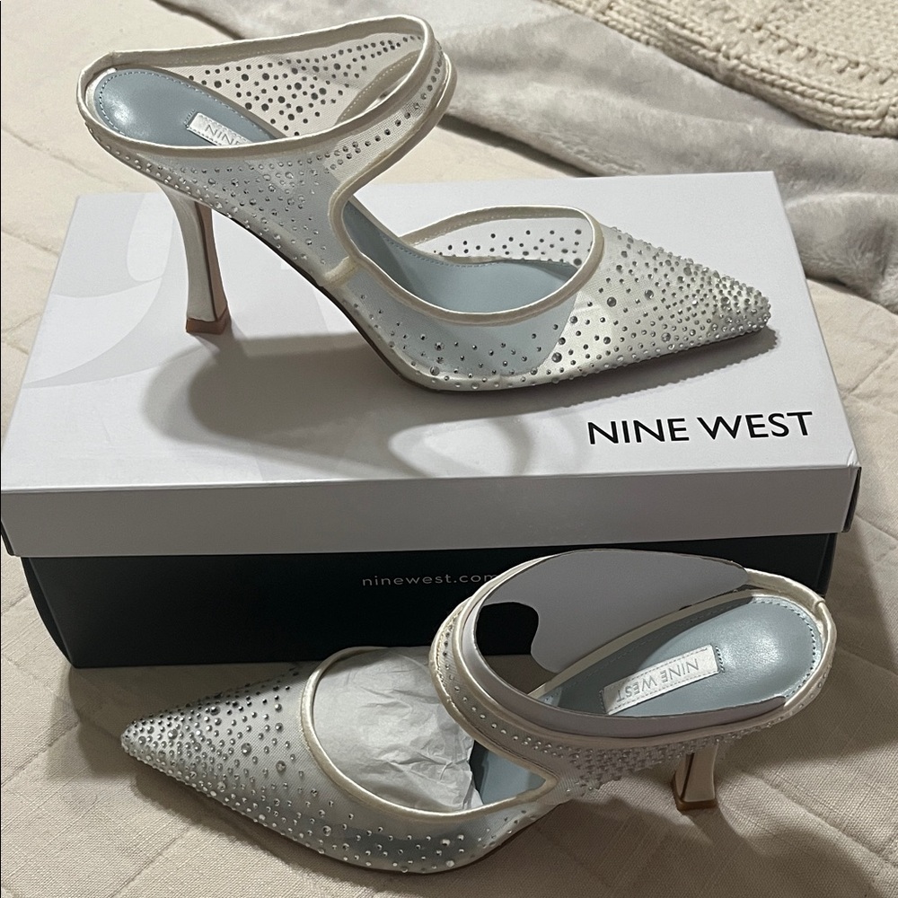 Nine West Ivory Studded Heels - Wedding Shoe - Saren2 - Size 9
